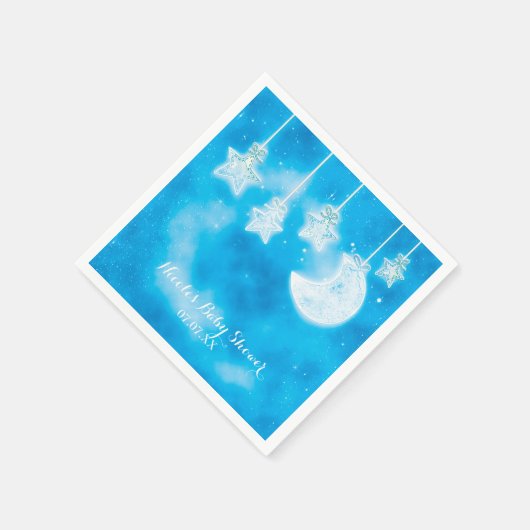 Celestial Glows Stars & Moon Blue Sky Serviette (Ecke)