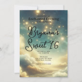 Celestial Glows Stars Starry Sky Sweet 16 Einladung (Vorderseite)