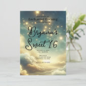 Celestial Glows Stars Starry Sky Sweet 16 Einladung (Stehend Vorderseite)