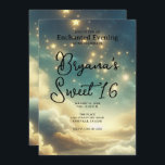 Celestial Glows Stars Starry Sky Sweet 16 Einladung<br><div class="desc">Passen Sie Ihre woll-Möglichkeiten an. Ersetzen Sie das Foto auf der Rückseite durch Ihr eigenes Foto oder entfernen Sie das Foto zusammen.</div>