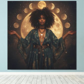 Celestial Goddess Afro Art - Stretchierte Leinwand (Insitu (Holzboden))