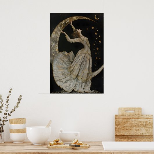 Celestial Goddess Art Print, Gothic Romance Decor, Poster (Küche)