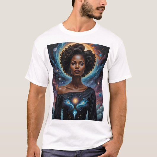 Celestial Goddess Cosmic Energy T - Shirt Galaxy A (Vorderseite)