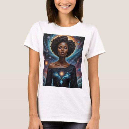 Celestial Goddess Cosmic Energy T - Shirt Galaxy A (Vorderseite)