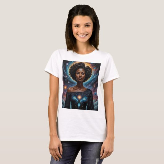 Celestial Goddess Cosmic Energy T - Shirt Galaxy A (Vorne ganz)