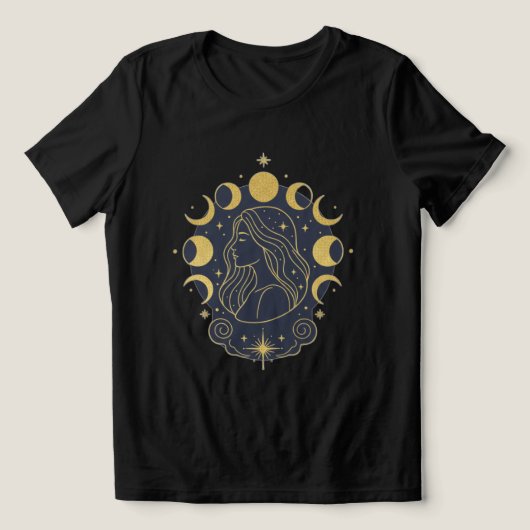 Celestial Goddess Moon & Stars Women’s T-Shirt Tri-Blend Shirt (Design Vorderseite)