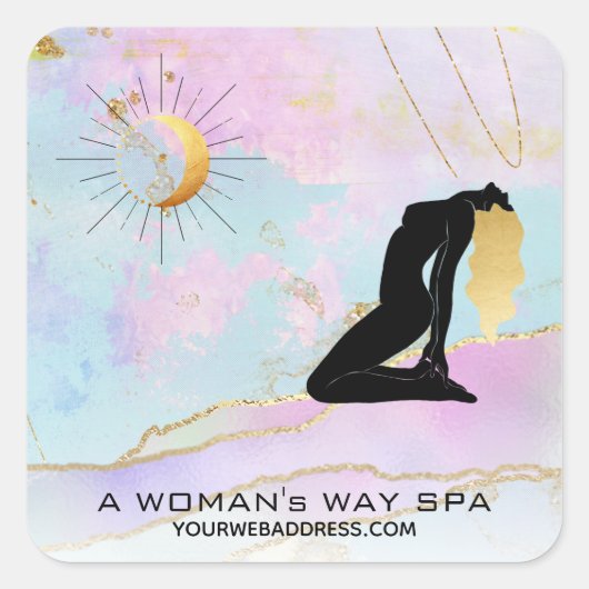 *~* Celestial Goddess Rainbow Pastel Glitzer AP22 Quadratischer Aufkleber (Vorderseite)