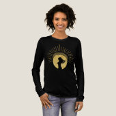 Celestial Goddess Silhouette in Golden Aura Art Tri-Blend Shirt (Volle Vorderseite)