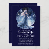 Celestial Goddess Starry Night Sky Quinceañera Einladung (Vorne/Hinten)