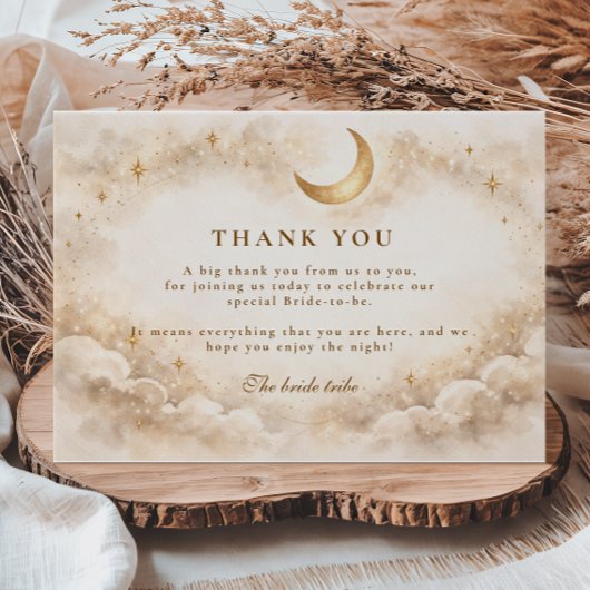 Celestial Gold Arch Bridal Shower Dankeskarte