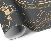 Celestial Gold Baroque Wrapping Paper Geschenkpapier (Rolleneckpunkt)