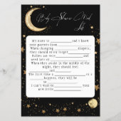 Celestial Gold Black Baby Shower Mad Libs Flyer (Vorne)