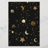 Celestial Gold Black Baby Shower Mad Libs Flyer (Hinten)