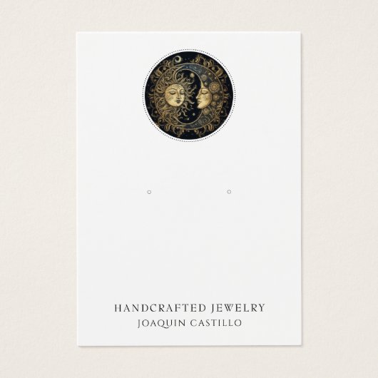 Celestial Gold Black Sun Moon Earring Juwelen (Vorderseite)