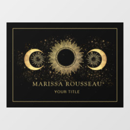 Celestial Gold Black Sun Moon Fensterheber Fensteraufkleber