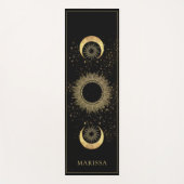 Celestial Gold Black Sun Moon Phase Personalisiert Yogamatte (Vorderseite)