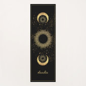 Celestial Gold Black Sun Moon Phase Personalized  Yogamatte (Vorderseite)