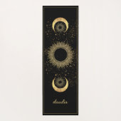 Celestial Gold Black Sun Moon Phase Personalized  Yogamatte (Rückseite)