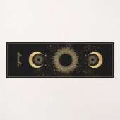 Celestial Gold Black Sun Moon Phase Personalized  Yogamatte (Vorderseite (Horizontal))