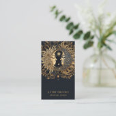 Celestial Gold Black Sun Moon Spiritueller Coach Visitenkarte (Stehend Vorderseite)
