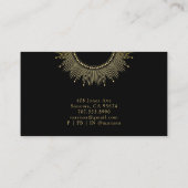 Celestial Gold Black Sun Moon Therapist Berater Visitenkarte (Rückseite)