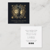 Celestial Gold Black Sun Moon Yoga Quadratische Visitenkarte (Vorne/Hinten)