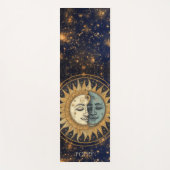Celestial Gold Blue Sun Moon gegenüber Personalisi Yogamatte (Vorderseite)