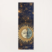 Celestial Gold Blue Sun Moon gegenüber Personalisi Yogamatte (Rückseite)