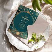 Celestial Gold Crescent Moon Einladung