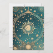 Celestial Gold Crescent Moon Einladung (Rückseite)