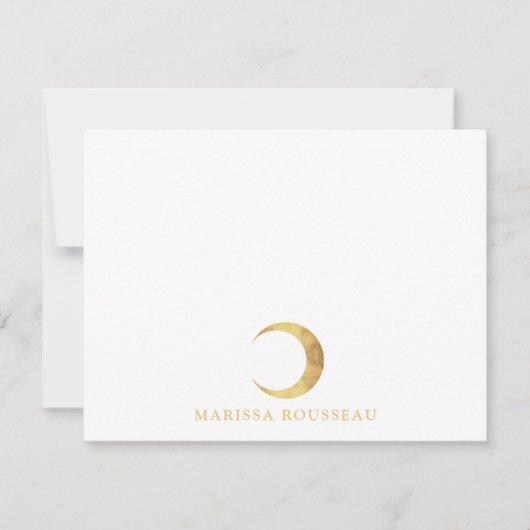 Celestial Gold Crescent Moon Mitteilungskarte (Vorderseite)