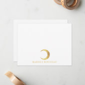 Celestial Gold Crescent Moon Mitteilungskarte (Vorderseite/Rückseite Beispiel)