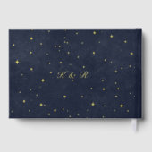 Celestial Gold Crescent Moon Wedding Gästebuch (Rückseite)
