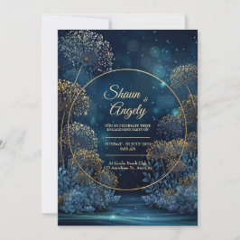 Celestial Gold Forest Circle Wedding Einladung