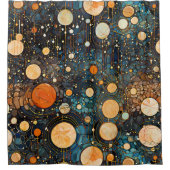 Celestial Gold Galaxy Duschvorhang (Vorderseite)