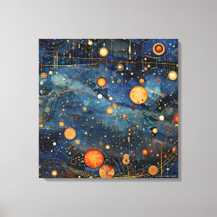 Celestial Gold Galaxy Leinwand Art