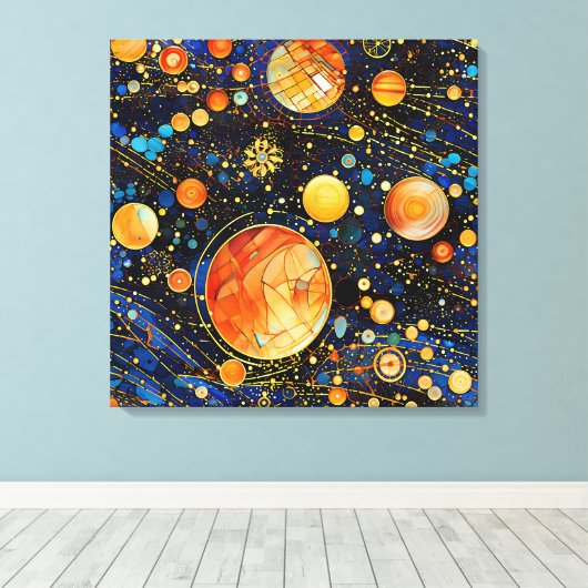 Celestial Gold Galaxy Leinwand Art (Insitu (Holzboden))