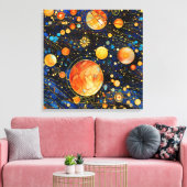 Celestial Gold Galaxy Leinwand Art (Insitu (Wohnzimmer))