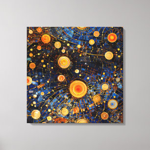 Celestial Gold Galaxy Leinwand Art