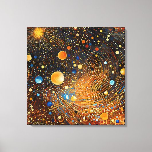 Celestial Gold Galaxy Leinwand Art (Vorderseite)