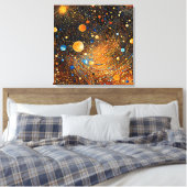Celestial Gold Galaxy Leinwand Art (Insitu (Schlafzimmer))