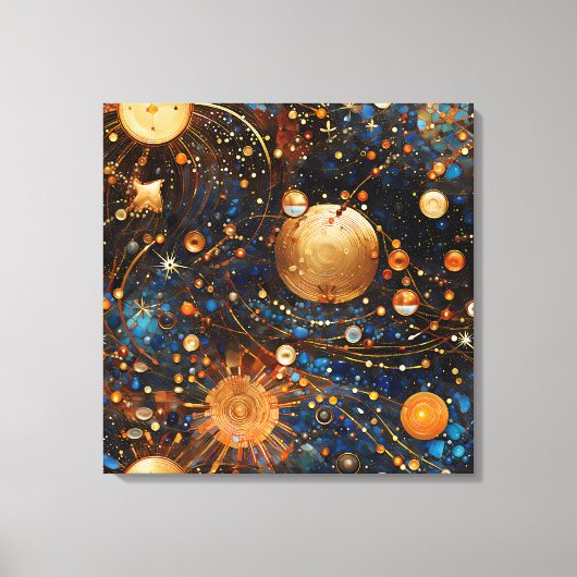 Celestial Gold Galaxy Leinwand Art (Vorderseite)