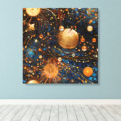 Celestial Gold Galaxy Leinwand Art (Insitu (Holzboden))