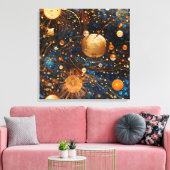 Celestial Gold Galaxy Leinwand Art (Insitu (Wohnzimmer))