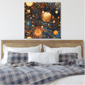Celestial Gold Galaxy Leinwand Art (Insitu (Schlafzimmer))