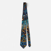 Celestial Gold Galaxy Neck Tie Krawatte (Vorderseite)