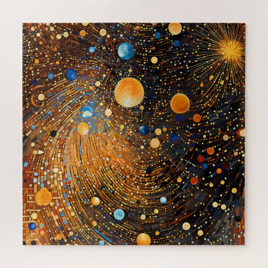 Celestial Gold Galaxy Puzzle (Horizontal)