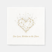 Celestial Gold Heart Wedding Napkins - Our Love Serviette (Vorderseite)