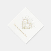 Celestial Gold Heart Wedding Napkins - Our Love Serviette (Ecke)