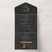 Celestial Gold Hochzeit in einer Einladung (Innen Boden)